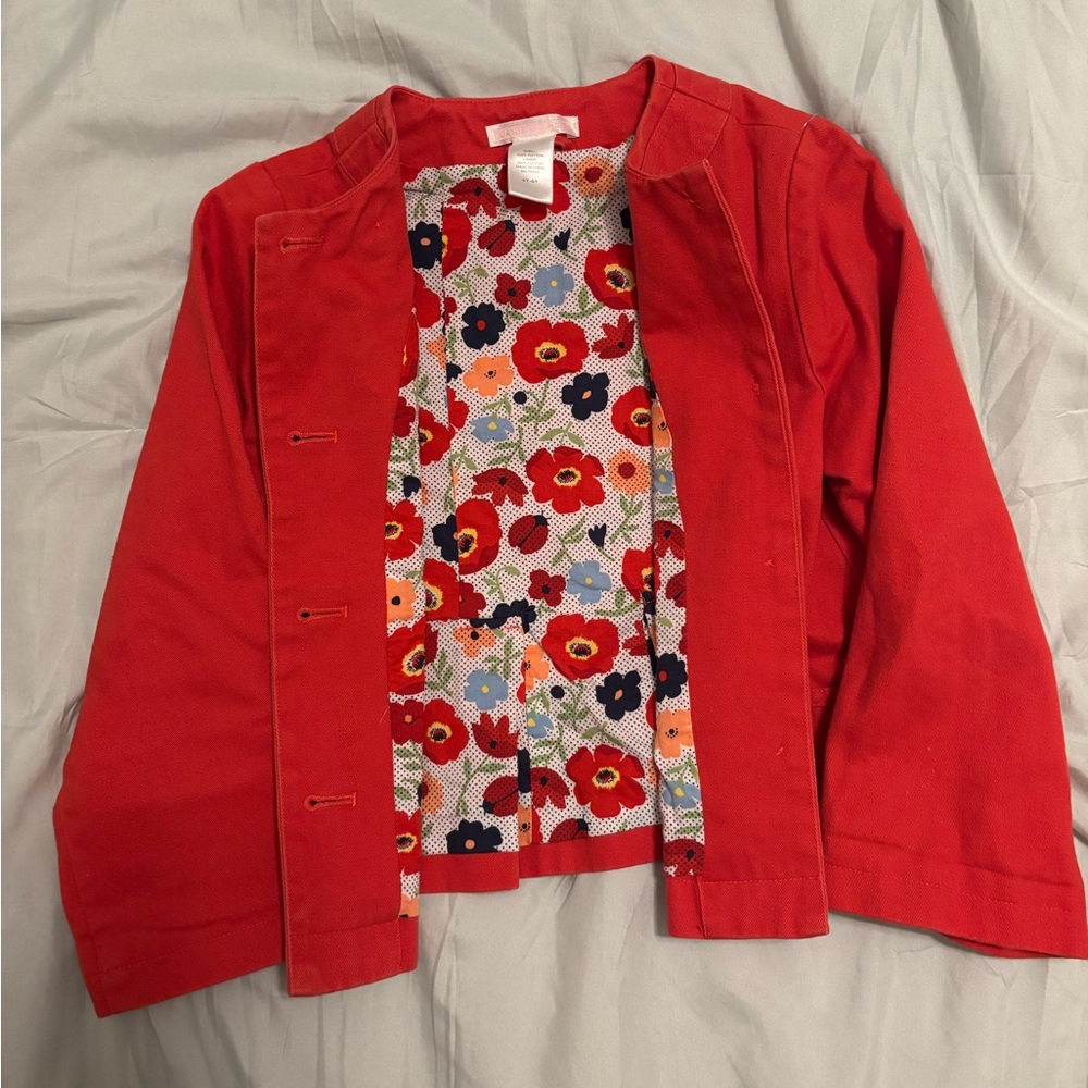Janie and Jack Red Ladybug Button Down Jacket 4T-5T
